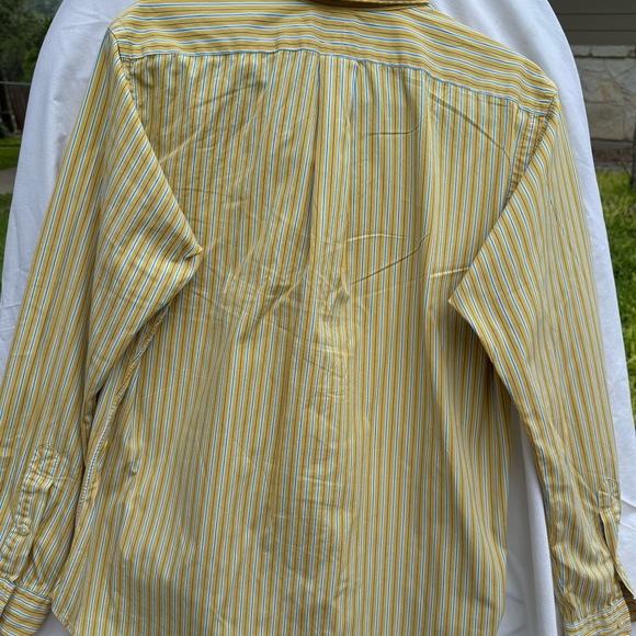 Ralph Lauren Yellow and Blue (aqua) Striped Button Down Shirt Size‎ M - Picture 3 of 5